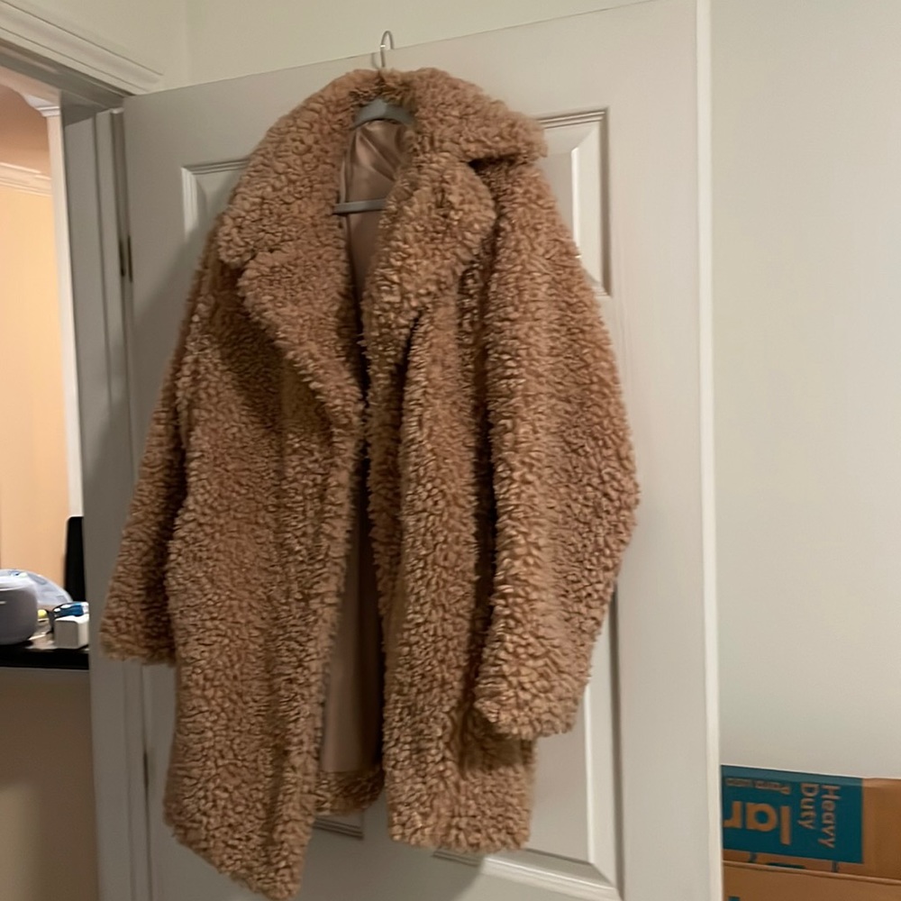 Nordstrom teddy coat magnetic closure 2 front pocket super warm